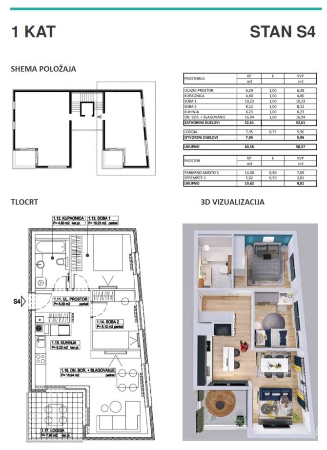 PRODAJA, LUKSUZNA MODERNA NOVOGRADNJA, 68M2, 3-S, JORDANOVAC, GARAŽA, 505.000€